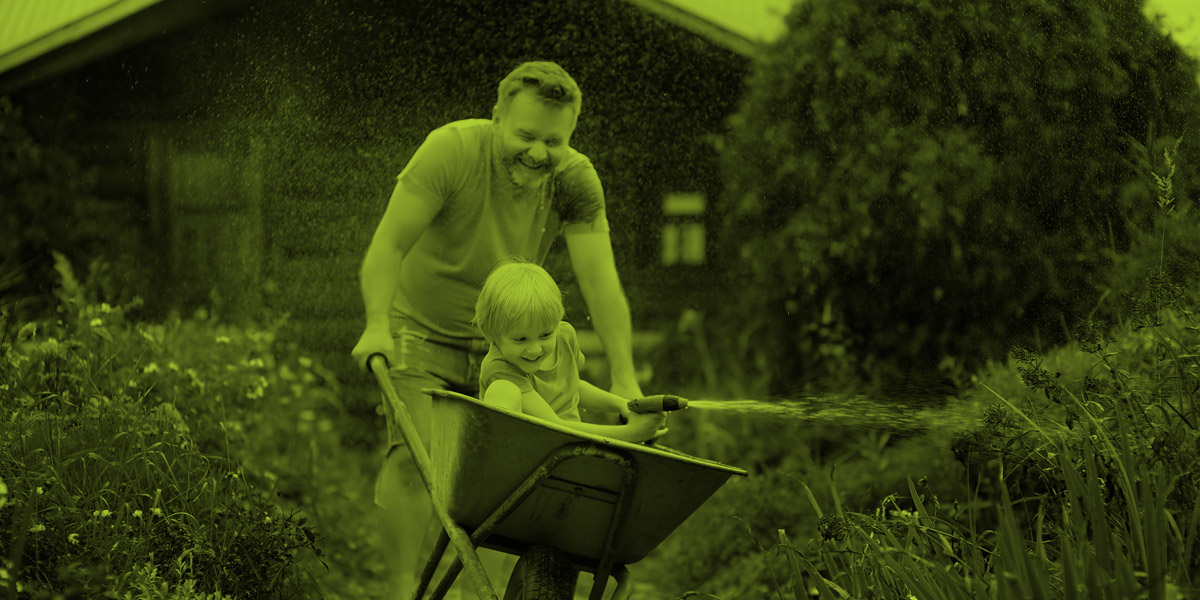 Father and Son Playing